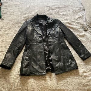 Colebrook black vintage leather blazer
